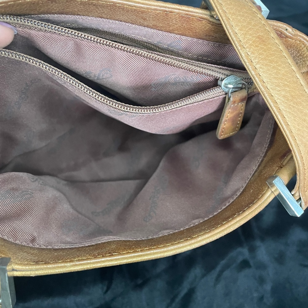 Fossil Leather Shoulder Bag Tan Genuine Real Leather Bag - Picture 8 of 10